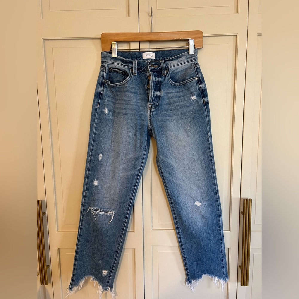 Pistola size 25 Women's Blue Jeans distressed, crop